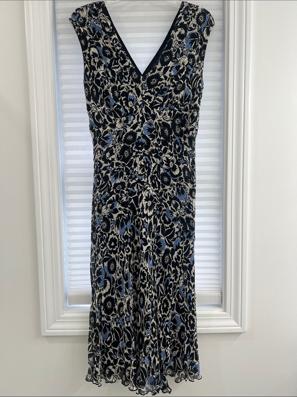 Jones New York Black and Blue Floral Maxi Dress